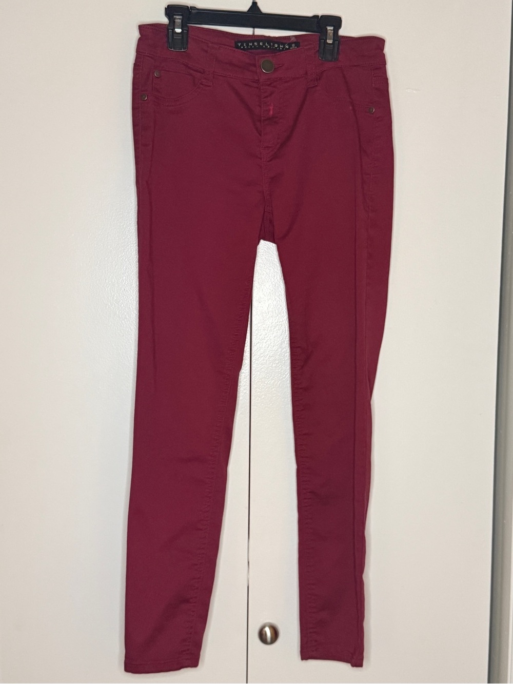 Tinseltown Wine Red Skinny Jeans